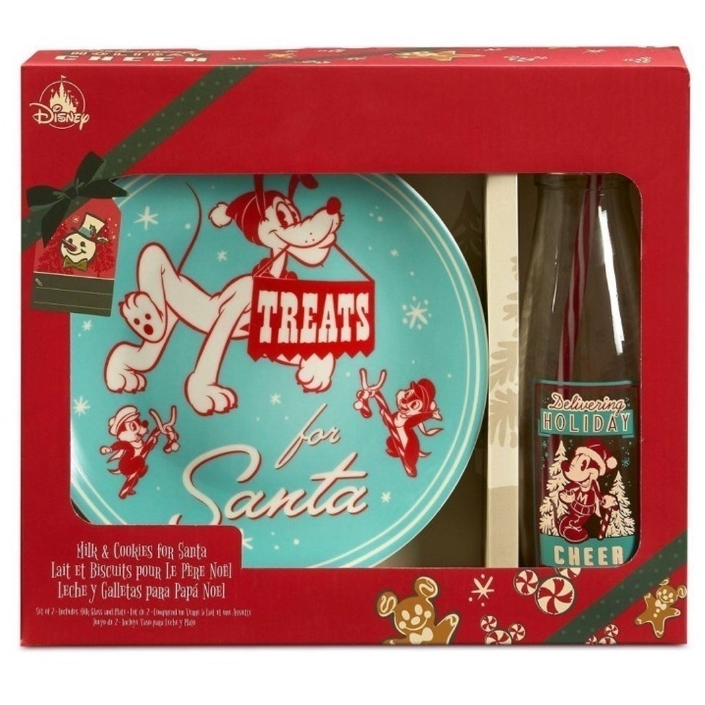 DISNEY Mickey Mouse and Friends Holiday Milk and Cookie Set